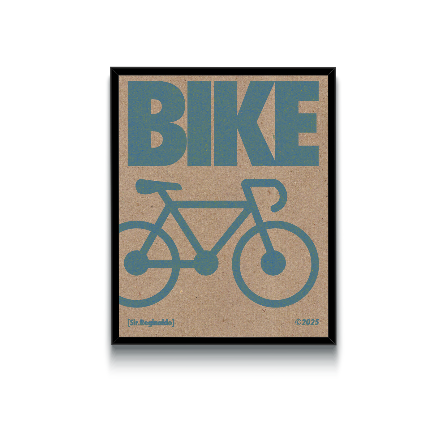 Cardboard Blue Bike Poster