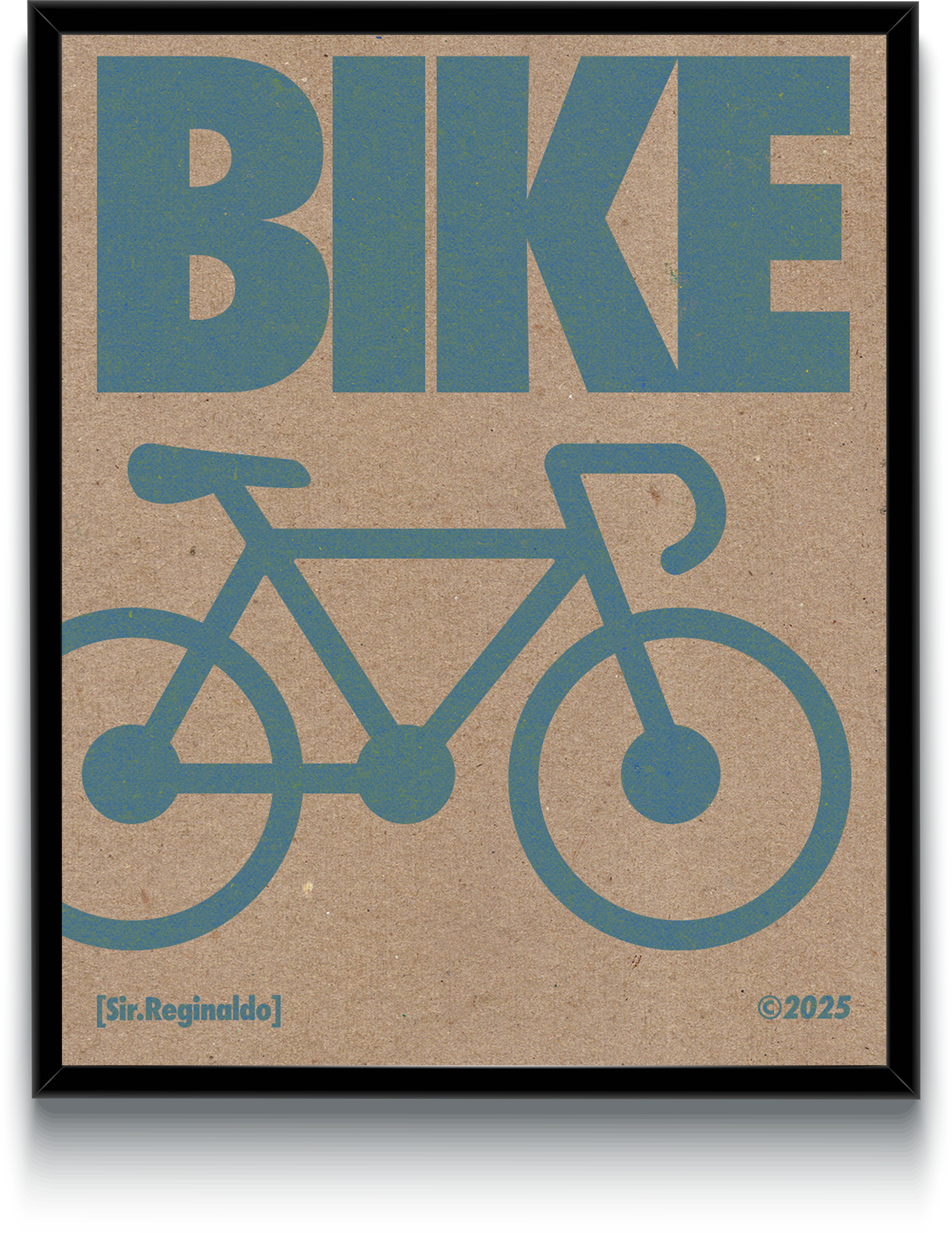 Cardboard Blue Bike Poster