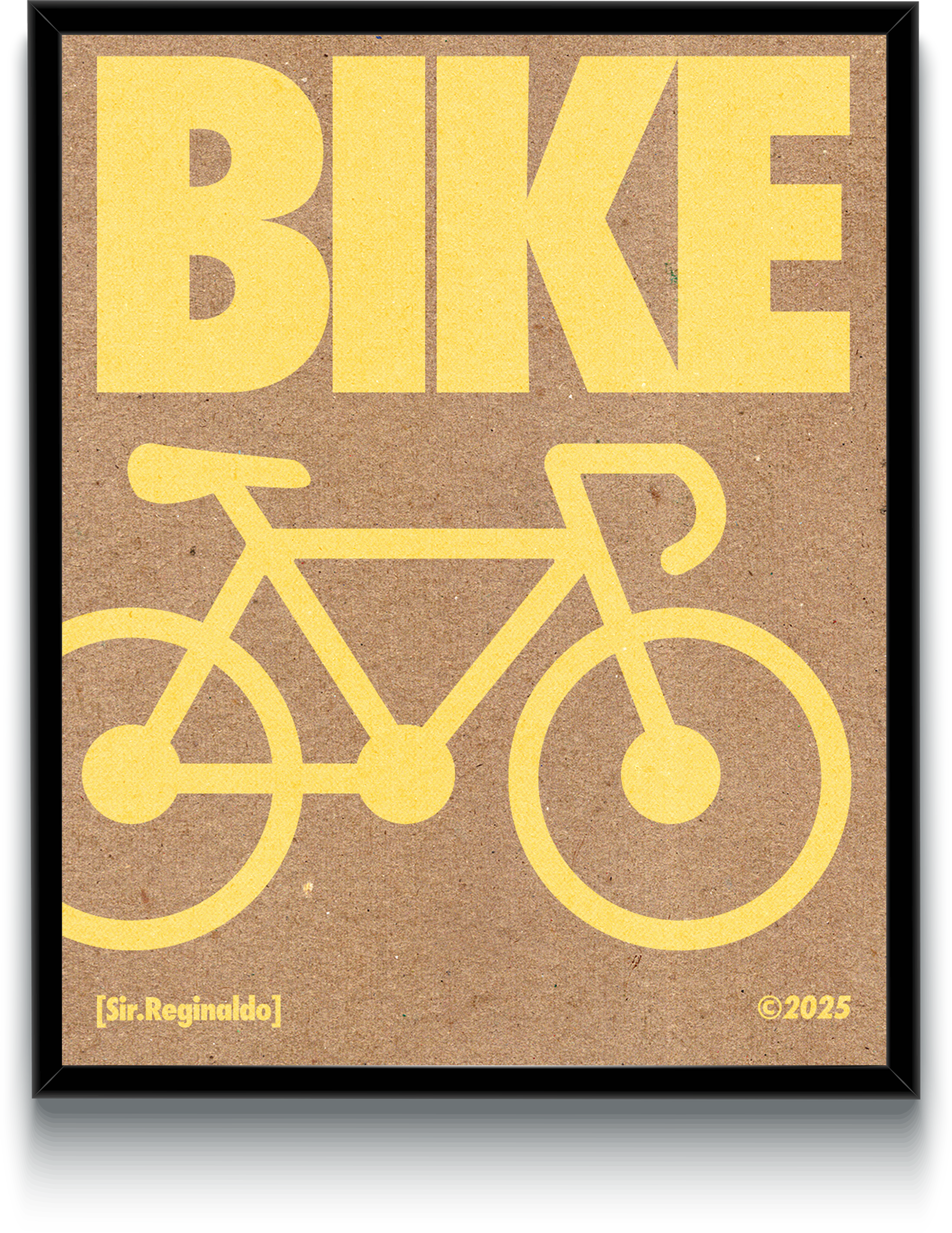 Card Board Yellow Bike Poster