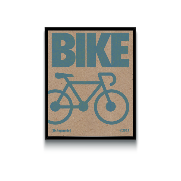 Cardboard Blue Bike Poster