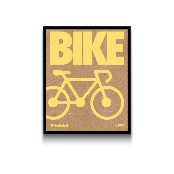Card Board Yellow Bike Poster