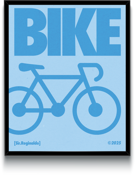Baby Blue Bike Poster