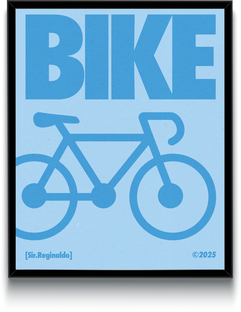 Baby Blue Bike Poster