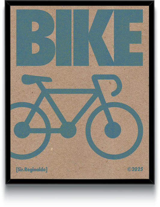 Cardboard Blue Bike Poster